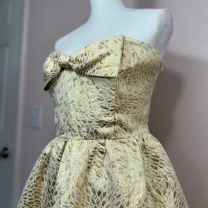 Gold Strapless Dress